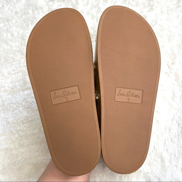 Sam Edelman Sera Slide Jute Metallic Leather Slip On Sandal - Picture 12 of 16